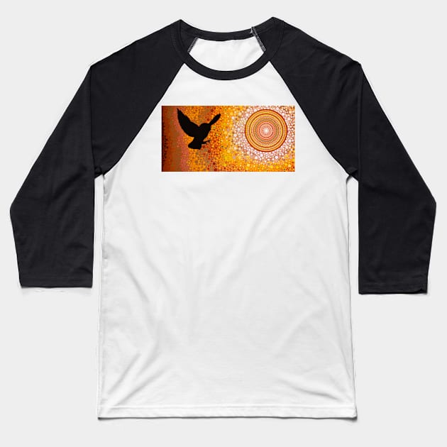 Silhouette Owl Baseball T-Shirt by Deborah Malcolm